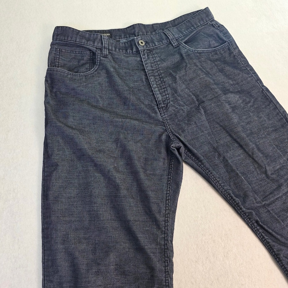 Reunion Mens 38x32 Corduroy Pants‎ Gray Blue Excellent Straight Leg 5-Pocket